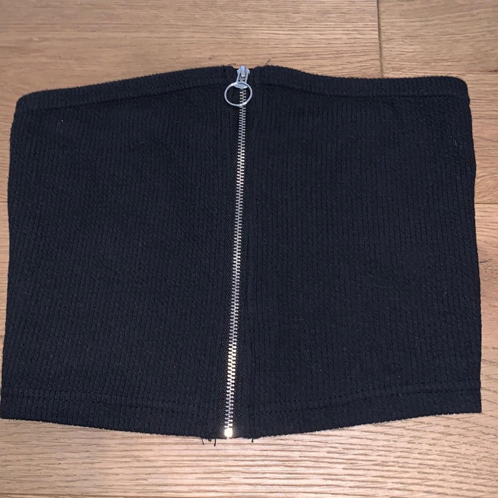 Zip Up Crop Tube Top